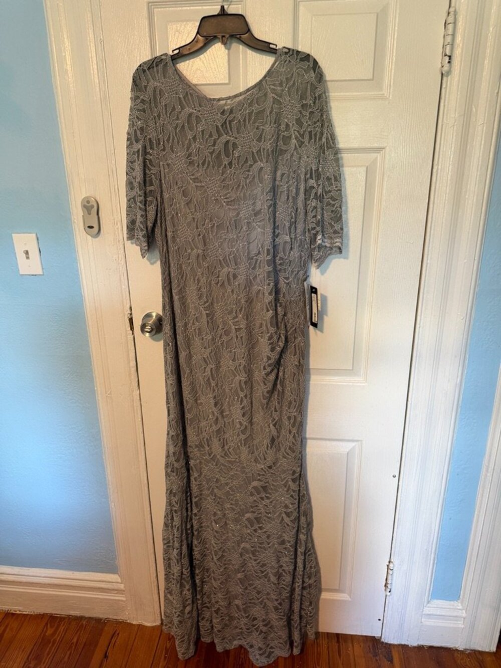 NWT Silver Bridesmaid Gown (Macys, XScape)